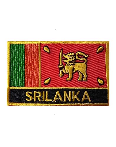 Ruoming 1 Stück Sri Lanka Flagge Patches zum Aufbügeln oder Aufnähen bestickter taktischer militärischer nationaler Sri Lanka Patch (Sri Lanka)* von Ruoming