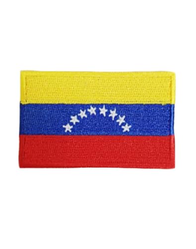 Ruoming 1 Stück Venezuela-Flaggen-Aufnäher zum Aufbügeln oder Aufnähen, bestickt, taktisch, militärisch, national, Venezuela (Venezuela) von Ruoming