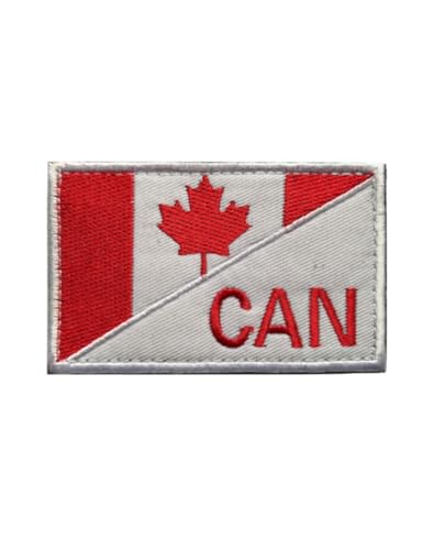 Ruoming 1 x Aufnäher mit Kanada-Flagge, Klettverschluss, bestickt, taktisch, Militär, National Canada (Kanada 14) von Ruoming