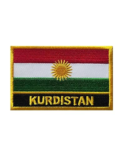 Ruoming 1 x Aufnäher mit Kurdistan-Flagge, zum Aufbügeln oder Aufnähen, bestickt, taktisch, Militär, National, Kurdistan von Ruoming