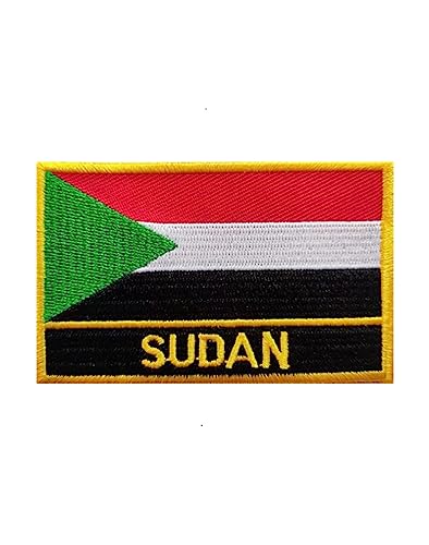 Ruoming 1 x Aufnäher mit Sudan-Flagge, zum Aufbügeln oder Aufnähen, bestickt, taktisch, Militär, National-Sudan von Ruoming