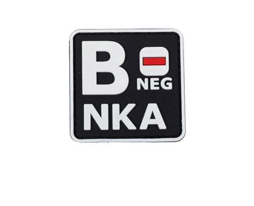Ruoming 1 x taktischer Blutgruppen-Patch, 5,1 x 5,1 cm, PVC, 3D, Hakenverschluss (Weiß B) von Ruoming