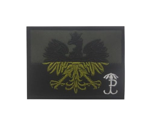 Ruoming Ruoming Aufnäher mit Polen-Flagge, Klettverschluss, bestickt, taktisch, Militär, Nationalpolen (Polen 9) von Ruoming
