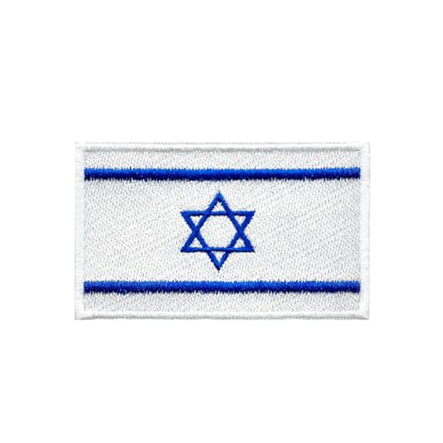 Ruoming Ruoming Aufnäher zum Aufbügeln, Motiv: Nationalflagge 1, 8 x 5 cm, bestickt, selbstklebend, für Kleidung, Taschen (Israel) von Ruoming