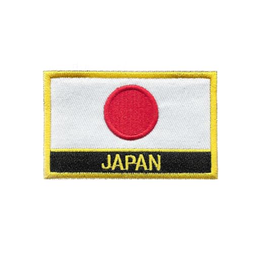 Ruoming Ruoming Aufnäher zum Aufbügeln, Motiv: Nationalflagge 3, 8 x 5 cm, bestickt, selbstklebend, für Kleidung, Taschen, 1 Stück (Japan) von Ruoming