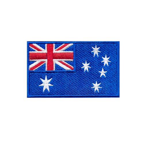 Ruoming Ruoming Aufnäher zum Aufbügeln, Nationalflagge, 8 x 5 cm, bestickt, selbstklebend, für Kleidung, Taschen, 1 Stück (Australien) von Ruoming