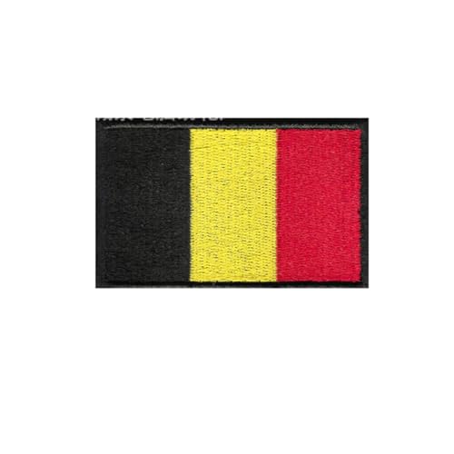 Ruoming Ruoming Aufnäher zum Aufbügeln, Nationalflagge, 8 x 5 cm, bestickt, selbstklebend, für Kleidung, Taschen, 1 Stück (Belgien) von Ruoming