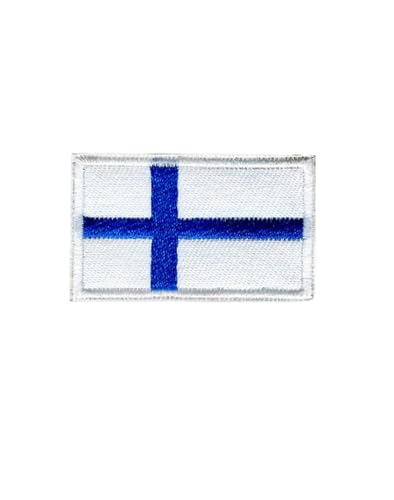 Ruoming Ruoming Aufnäher zum Aufbügeln, Nationalflagge, 8 x 5 cm, bestickt, selbstklebend, für Kleidung, Taschen, 1 Stück (Finnland) von Ruoming