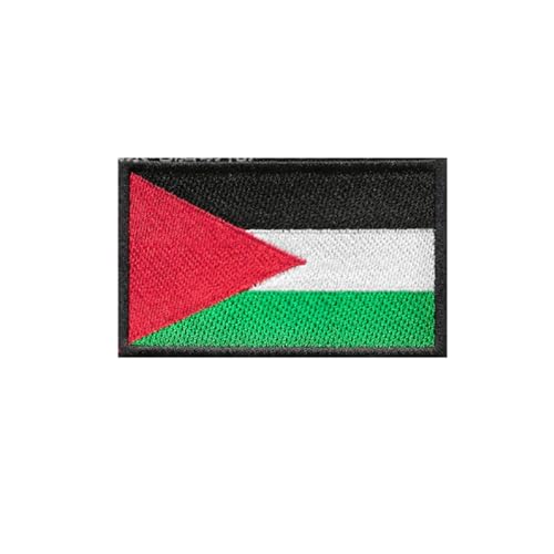 Ruoming Ruoming Aufnäher zum Aufbügeln, Nationalflagge, 8 x 5 cm, bestickt, selbstklebend, für Kleidung, Taschen, 1 Stück (Palästina) von Ruoming