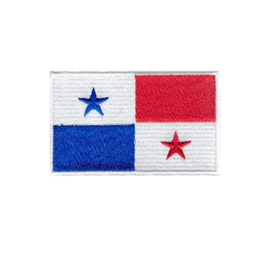 Ruoming Ruoming Aufnäher zum Aufbügeln, Nationalflagge, 8 x 5 cm, bestickt, selbstklebend, für Kleidung, Taschen, 1 Stück (Panama) von Ruoming