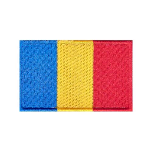 Ruoming Ruoming Aufnäher zum Aufbügeln, Nationalflagge, 8 x 5 cm, bestickt, selbstklebend, für Kleidung, Taschen, 1 Stück (Rumänien) von Ruoming