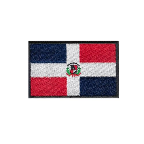Ruoming Ruoming Aufnäher zum Aufbügeln, Nationalflagge, 8 x 5 cm, bestickt, selbstklebend, für Kleidung, Taschen (Dominikanische Republik), 1 Stück von Ruoming
