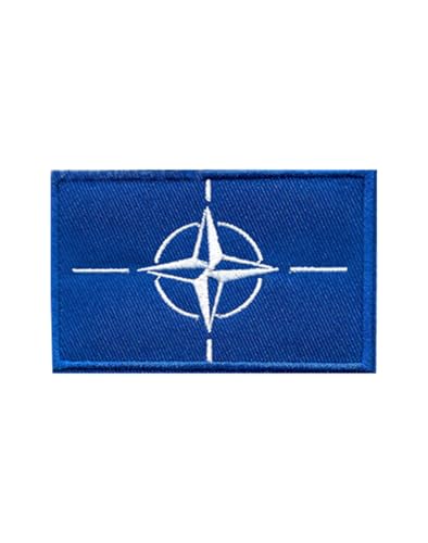 Ruoming Ruoming Aufnäher zum Aufbügeln, Nationalflagge, 8 x 5 cm, bestickt, selbstklebend, für Kleidung, Taschen (NATO), 1 Stück von Ruoming