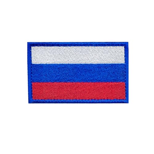 Ruoming Ruoming Aufnäher zum Aufbügeln, Nationalflagge, 8 x 5 cm, bestickt, selbstklebend, für Kleidung, Taschen (Russland), 1 Stück von Ruoming