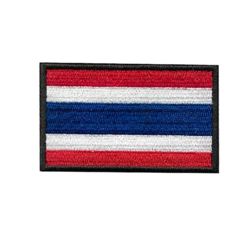 Ruoming Ruoming Aufnäher zum Aufbügeln, Nationalflagge, 8 x 5 cm, bestickt, selbstklebend, für Kleidung, Taschen (Thailand), 1 Stück von Ruoming