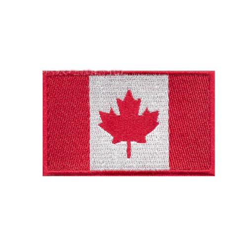 Ruoming Ruoming Aufnäher zum Aufbügeln, Nationalflagge 2, 8 x 5 cm, bestickt, selbstklebend, für Kleidung, Taschen, 1 Stück (Kanada) von Ruoming