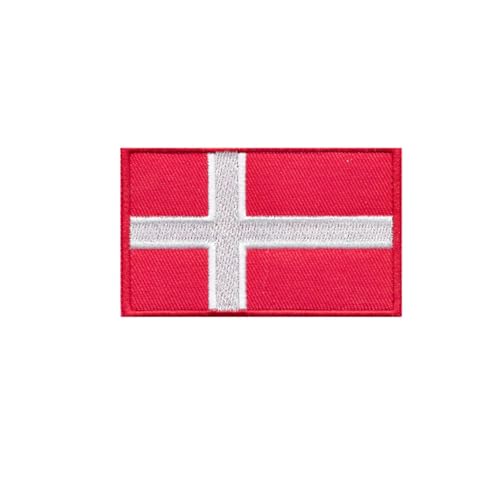 Ruoming Ruoming Aufnäher zum Aufbügeln, Nationalflagge 2, 8 x 5 cm, bestickt, selbstklebend, für Kleidung, Taschen (Dänemark), 1 Stück von Ruoming