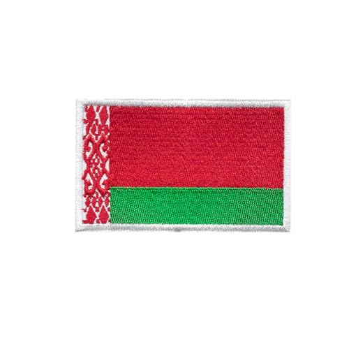 Ruoming Ruoming Aufnäher zum Aufbügeln, Nationalflagge 2, 8 x 5 cm, bestickt, selbstklebend, für Kleidung, Taschen (Weißrussland), 1 Stück von Ruoming