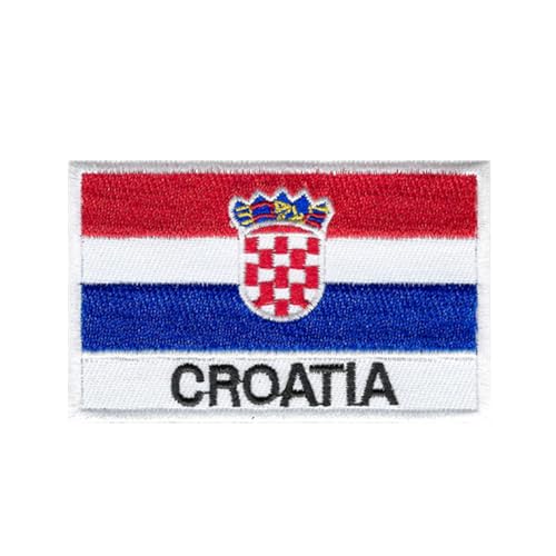Ruoming Ruoming Aufnäher zum Aufbügeln, Nationalflagge 3, 8 x 5 cm, bestickt, selbstklebend, für Kleidung, Taschen, 1 Stück (Kroatien) von Ruoming