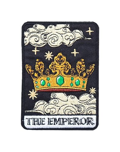 Ruoming Ruoming Dekorative Tarotkarten-Aufnäher zum Aufbügeln, bestickt, Sonne, Mond, mystisches Design, DIY-Aufnäher für Kleidung und Accessoires (Tarot25), 1 Stück von Ruoming