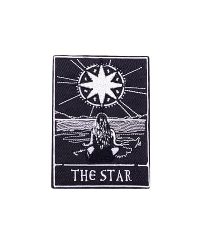 Ruoming Ruoming Dekorative Tarotkarten-Aufnäher zum Aufbügeln, bestickt, Sonne, Mond, mystisches Design, DIY-Aufnäher für Kleidung und Accessoires (Tarot26), 1 Stück von Ruoming