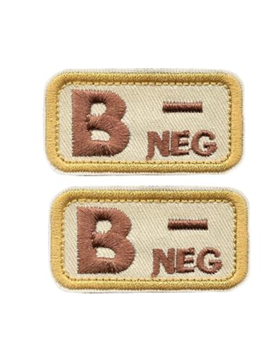 Ruoming Taktischer Aufnäher mit Blutgruppe, 5,1 x 2,5 cm, Klettverschluss, Militärausweis, Abzeichen für Jacken, Westen, Taschen, 2 Stück, Beige B Ruoming Taktischer Aufnäher mit Blutgruppe, 5,1 x 2,5 cm, Klettverschluss, Militärausweis, Abzeichen für Jacken, Westen, Taschen, 2 Stück, Beige B von Ruoming