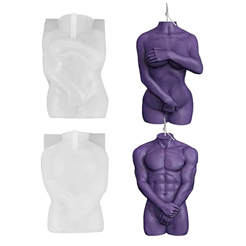 3D Körperform Silikonform, 2 Stück Nackte Frauen Männer Körperform Kerzenform Kerzen Gießform, Körperkunst Weibliche Männliche Formen für DIY von Rurunklee
