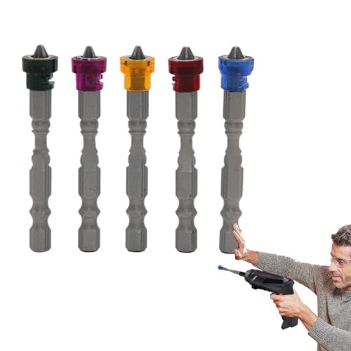 Magnetbohrer-Set, Präzision, 5-teiliges magnetisches Schraubendreher-Bit-Set, starkes Power-Zubehör mit Anti-Rutsch-Design für Bau, elektrisch von Rurunklee