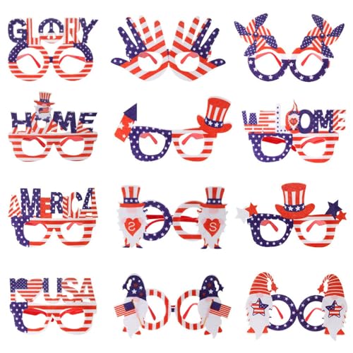 Patriotische Sonnenbrille, 12 x patriotische Dekorationen, Motto-Party-Sonnenbrille – Outdoor-Partyzubehör und Zubehör für Unabhängigkeitstag, Pool-Partys, Fotoautomaten Patriotische Sonnenbrille, 12 x patriotische Dekorationen, Motto-Party-Sonnenbrille – Outdoor-Partyzubehör und Zubehör für Unabhängigkeitstag, Pool-Partys, Fotoautomaten von Rurunklee