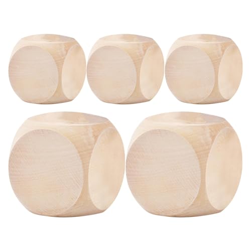 Rurunklee Rohling aus, Rohling aus,Holzblöcke 5 Stück | Unfertige Holzklötze, 6-seitig, Holzwürfel mit abgerundeten Ecken, quadratische Holzklötze für Bastelprojekte Rurunklee Rohling aus, Rohling aus,Holzblöcke 5 Stück | Unfertige Holzklötze, 6-seitig, Holzwürfel mit abgerundeten Ecken, quadratische Holzklötze für Bastelprojekte von Rurunklee