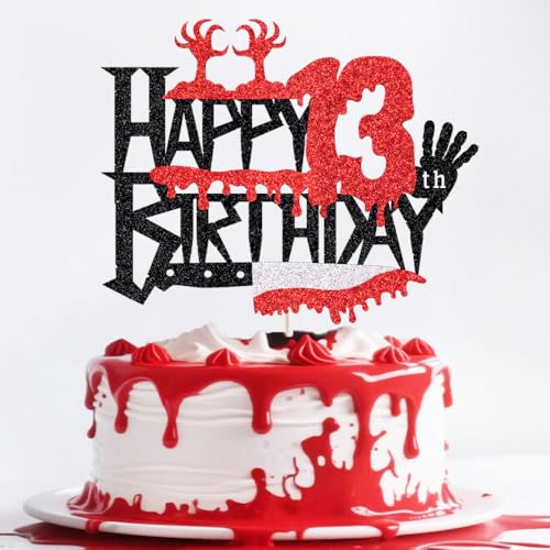 Ruscalin Tortenaufsatz "Happy 16th Birthday", entsperrt, Halloween-Horror-Thema, 16. Geburtstag, Party-Dekoration (13.) von Ruscalin