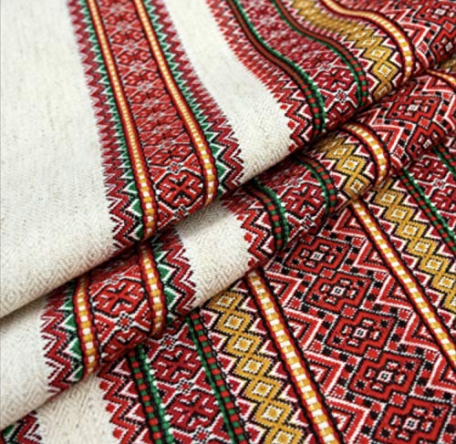 Rushnichok Dekorative Premium-Tischdecke, dekorative Tischdecke mit traditionellem ukrainischem Muster, Grau, Rot, Gelb, Plakhta, 150 x 150 cm Rushnichok Dekorative Premium-Tischdecke, dekorative Tischdecke mit traditionellem ukrainischem Muster, Grau, Rot, Gelb, Plakhta, 150 x 150 cm von Rushnichok