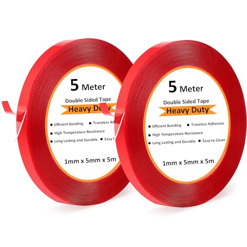 Rusoz Doppelseitiges Klebeband Transparent Extra Stark, 2 Rollen Doppelseitiges Klebeband Wasserfest Multifunktional Länge 5m, Breite 5mm Montageband Doppelseitig für Wände, Plastik, Metall Rusoz Doppelseitiges Klebeband Transparent Extra Stark, 2 Rollen Doppelseitiges Klebeband Wasserfest Multifunktional Länge 5m, Breite 5mm Montageband Doppelseitig für Wände, Plastik, Metall von Rusoz