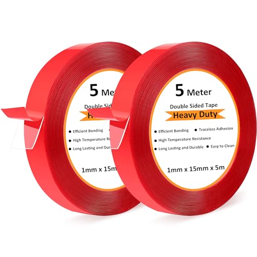 Rusoz Klebeband Doppelseitig Transparent, 2 Rollen Doppelseitiges Klebeband Wasserfest Multifunktional Spurlos Länge 5m, Breite 15mm Beidseitiges Klebeband Extra Stark für Haus, Küche, Auto Rusoz Klebeband Doppelseitig Transparent, 2 Rollen Doppelseitiges Klebeband Wasserfest Multifunktional Spurlos Länge 5m, Breite 15mm Beidseitiges Klebeband Extra Stark für Haus, Küche, Auto von Rusoz