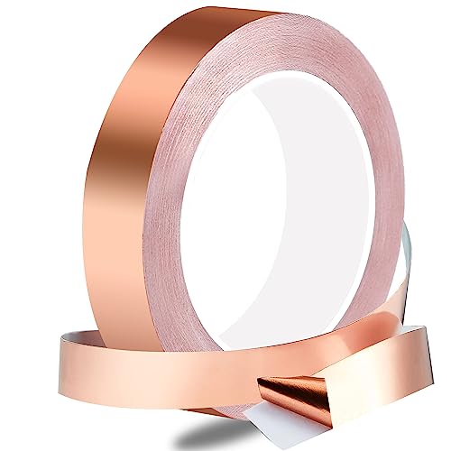 Rusoz Kupferband Selbstklebend,Kupferfolie Klebeband Einzelner Leitfaden Copper Foil Tape Gegen Schnecken Selbstklebend Abschirmband 20mx2cm für EMI elektromagnetische Abschirmung und Schneckenfest von Rusoz