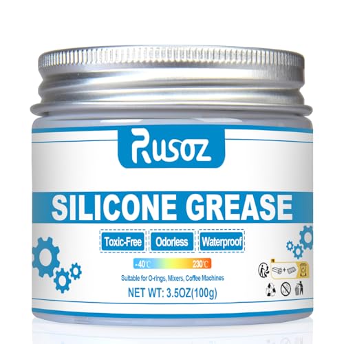 Rusoz Silikonfett 100g Mehrzweckfett Schmierfett für Dichtungen, Wasserdichtes Armaturenfett für O-Ringe, Armaturen, Dichtunge, Silicone Grease für Batteriepol, Gummipflege, Zündkerzen Rusoz Silikonfett 100g Mehrzweckfett Schmierfett für Dichtungen, Wasserdichtes Armaturenfett für O-Ringe, Armaturen, Dichtunge, Silicone Grease für Batteriepol, Gummipflege, Zündkerzen von Rusoz