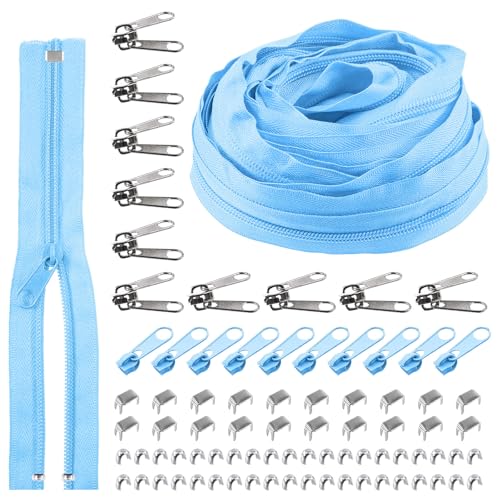 Rustark 1 Rolle 9,14 m / 10 Yard #5 Blau Reißverschluss Set Nylon Zippers Reissverschluss Teilbar mit Reißverschluss Schieber, Endkappen und Deckstopps Nylon Zipper für Nähen DIY Basteln Tasche Rustark 1 Rolle 9,14 m / 10 Yard #5 Blau Reißverschluss Set Nylon Zippers Reissverschluss Teilbar mit Reißverschluss Schieber, Endkappen und Deckstopps Nylon Zipper für Nähen DIY Basteln Tasche von Rustark