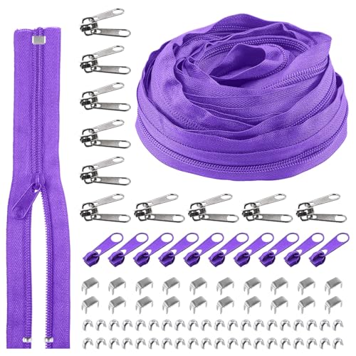 Rustark 1 Rolle 9,14 m / 10 Yard #5 Dunkel Lila Reißverschluss Set Nylon Zippers Reissverschluss Teilbar mit Reißverschluss Schieber, Endkappen und Deckstopps Nylon Zipper für Nähen DIY Basteln Rustark 1 Rolle 9,14 m / 10 Yard #5 Dunkel Lila Reißverschluss Set Nylon Zippers Reissverschluss Teilbar mit Reißverschluss Schieber, Endkappen und Deckstopps Nylon Zipper für Nähen DIY Basteln von Rustark