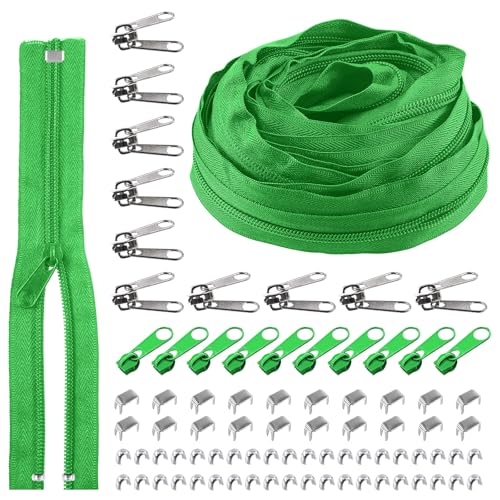 Rustark 1 Rolle 9,14 m / 10 Yard #5 Grün Reißverschluss Set Nylon Zippers Reissverschluss Teilbar mit Reißverschluss Schieber, Endkappen und Deckstopps Nylon Zipper für Nähen DIY Basteln Tasche Rustark 1 Rolle 9,14 m / 10 Yard #5 Grün Reißverschluss Set Nylon Zippers Reissverschluss Teilbar mit Reißverschluss Schieber, Endkappen und Deckstopps Nylon Zipper für Nähen DIY Basteln Tasche von Rustark