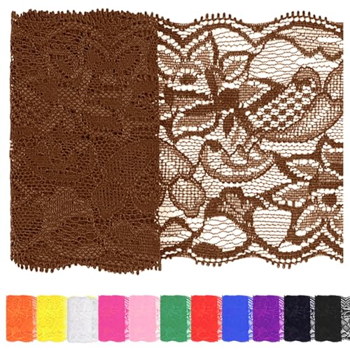 Rustark 1 Stück 5 Yard x 8cm Breite Braun Spitzenband Spitzenbordüre Spitzenstoff Spitze Stoff Stretch Elastic Spitzenborte Vintage Spitze Band für Nähen DIY Handwerk Dekor Rustark 1 Stück 5 Yard x 8cm Breite Braun Spitzenband Spitzenbordüre Spitzenstoff Spitze Stoff Stretch Elastic Spitzenborte Vintage Spitze Band für Nähen DIY Handwerk Dekor von Rustark