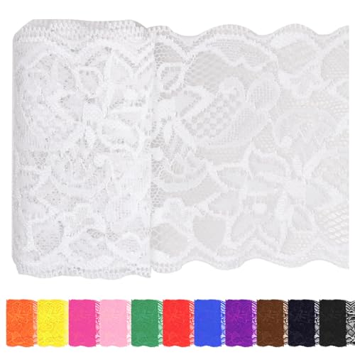 Rustark 1 Stück 5 Yard x 8cm Breite Weiß Spitzenband Spitzenbordüre Spitzenstoff Spitze Stoff Stretch Elastic Spitzenborte Vintage Spitze Band für Nähen DIY Handwerk Dekor Rustark 1 Stück 5 Yard x 8cm Breite Weiß Spitzenband Spitzenbordüre Spitzenstoff Spitze Stoff Stretch Elastic Spitzenborte Vintage Spitze Band für Nähen DIY Handwerk Dekor von Rustark