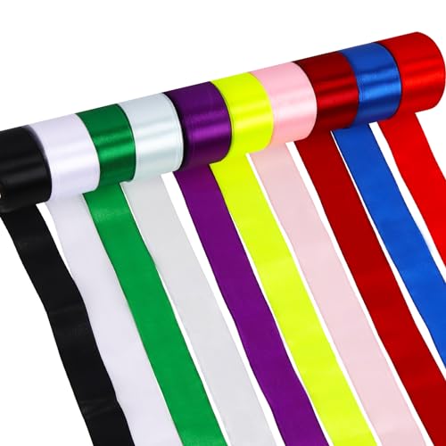 Rustark 10 Rollen 4cm x 22,5m Polyester Satinband Sortiment Set, 10 Farben Stoffband Satinband, Schleifenband Geschenkband Satin Ribbon Assortment für Geschenkverpackungen, Dekorhandwerk Rustark 10 Rollen 4cm x 22,5m Polyester Satinband Sortiment Set, 10 Farben Stoffband Satinband, Schleifenband Geschenkband Satin Ribbon Assortment für Geschenkverpackungen, Dekorhandwerk von Rustark