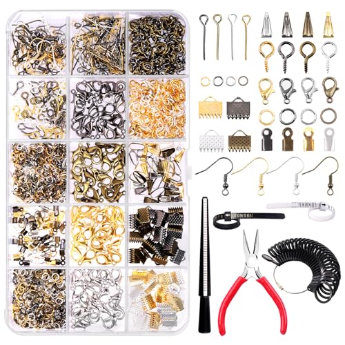 Rustark 1465 Stück Schmuckherstellung Set mit Ring Größenmesser, Schmuckzangen, Sprungringen, Schmuckzubehör für Schmuckherstellung und Reparatur Rustark 1465 Stück Schmuckherstellung Set mit Ring Größenmesser, Schmuckzangen, Sprungringen, Schmuckzubehör für Schmuckherstellung und Reparatur von Rustark