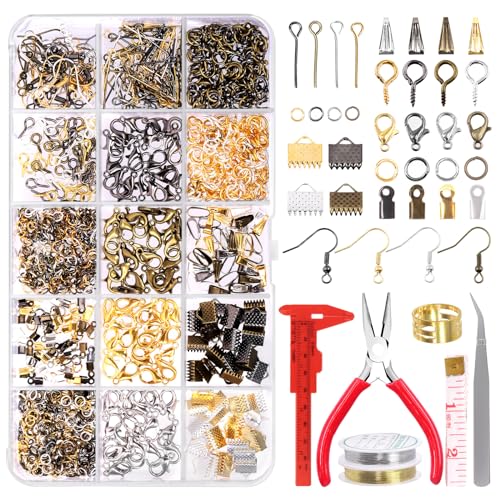 Rustark 1467 Stück Schmuckherstellung Set mit Schmuckzangen, Schmuckdrähten, Springringen, Schmuckwerkzeugen und Zubehör für Schmuckherstellung und Reparatur für Erwachsene und Anfänger Rustark 1467 Stück Schmuckherstellung Set mit Schmuckzangen, Schmuckdrähten, Springringen, Schmuckwerkzeugen und Zubehör für Schmuckherstellung und Reparatur für Erwachsene und Anfänger von Rustark