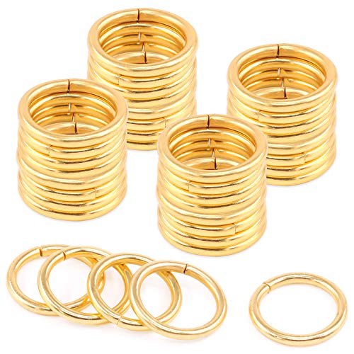 Rustark 60 Stück 16 mm Gold Heavy Duty Metall O Ring 3 mm Dicke Gurtband Schnalle Loop Ring Mehrzweck-Verschlüsse Schnallen Runde Ringe für Handwerk DIY Zubehör (16 mm) von Rustark