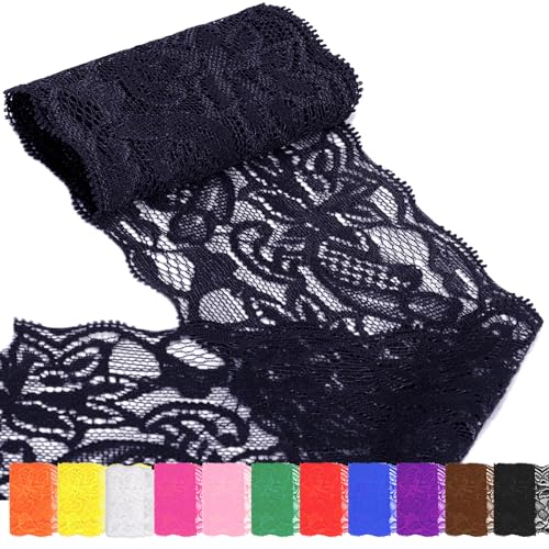 Rustark 8cm Spitzenstoff Elastisch für Stirnbänder Strumpfbänder Hochzeitssträuße (8cm Mint) von Rustark