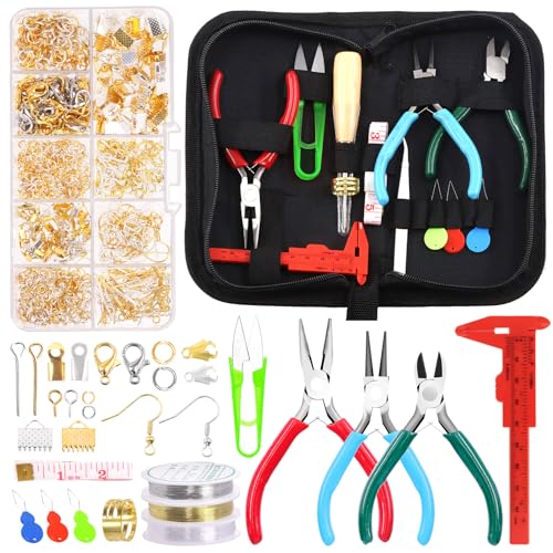 Rustark 951Pcs Schmuckherstellung Set mit Schmuckzangen, Schmuckdrähten, Schmuck Sprungringen, Schmuckwerkzeugen und Zubehör mit Aufbewahrungstasche für Schmuckherstellung Reparatur und Perlenarbeit Rustark 951Pcs Schmuckherstellung Set mit Schmuckzangen, Schmuckdrähten, Schmuck Sprungringen, Schmuckwerkzeugen und Zubehör mit Aufbewahrungstasche für Schmuckherstellung Reparatur und Perlenarbeit von Rustark