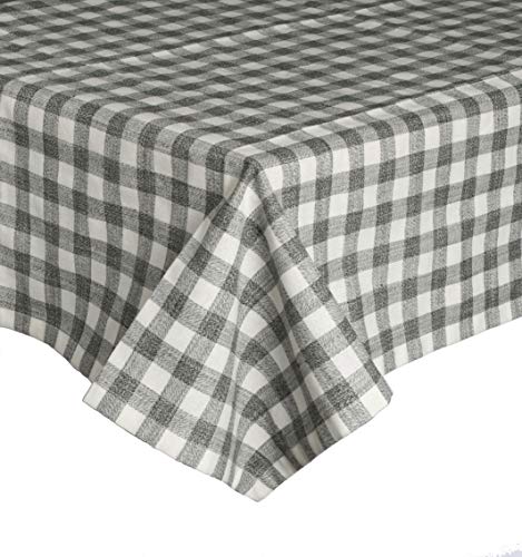 Ruth&Boaz Cotton Buffalo Check Square Tablecloth for Family Dinners & Indoor or Outdoor Parties (Black-White, 140cmX213cm) von Ruth&Boaz