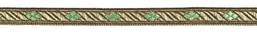 Ruther & Einenkel Borte Dekorationsband (Rombe) 10 mm, altgold grün/Aufmachung 5 m, Viskose, Polyester, PE-Film, 500 x 1 x 0.1 cm von Ruther & Einenkel