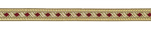 Ruther & Einenkel Borte Dekorationsband (Rombe) 30 mm, altgold Bordeaux/Aufmachung 5 m, Viskose, Polyester, PE-Film, 500 x 3 x 0.1 cm von Ruther & Einenkel